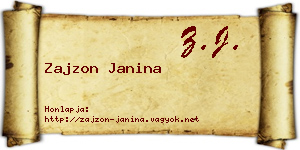 Zajzon Janina névjegykártya